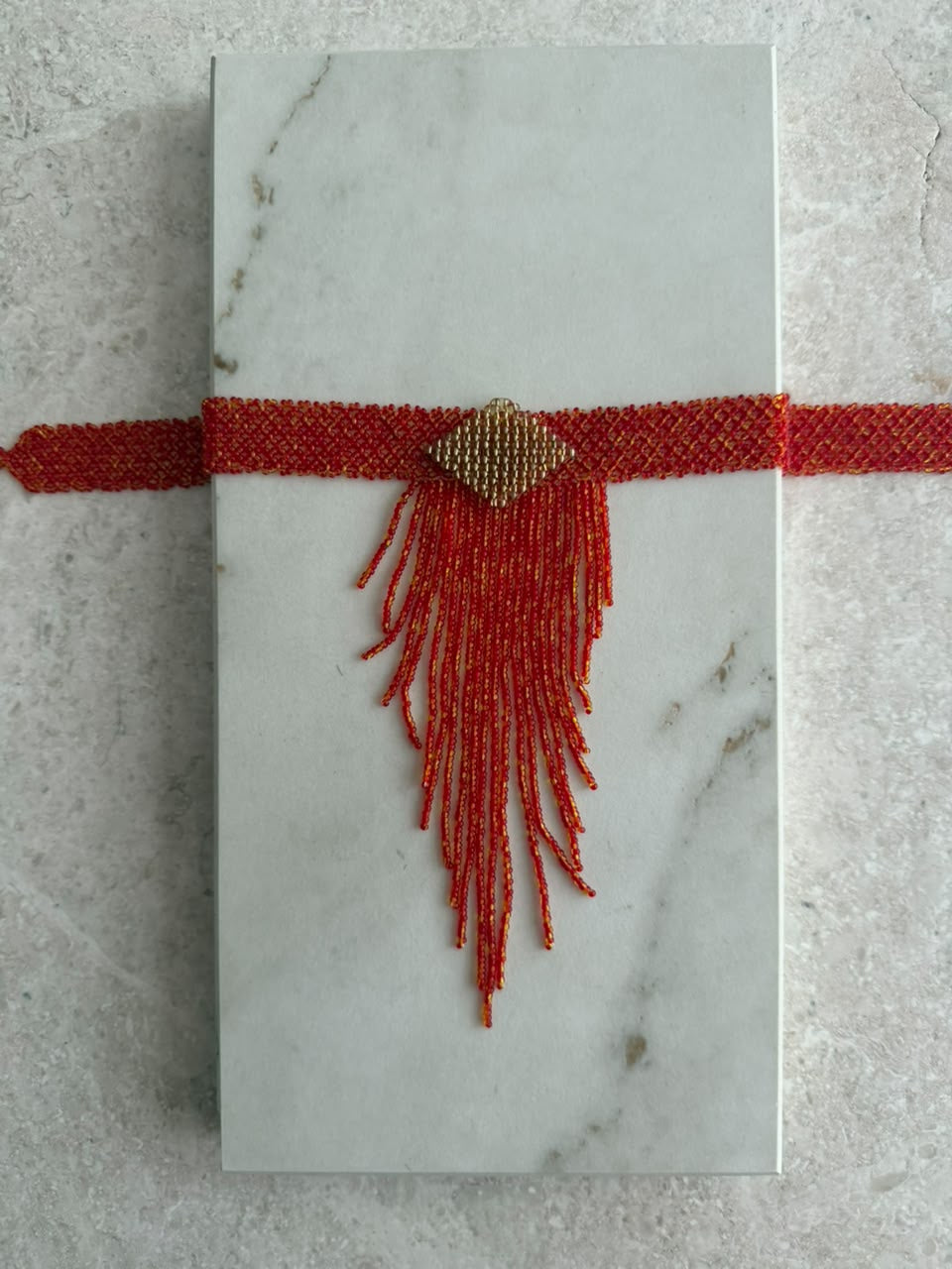 Choker de chaquira tiras con rombo