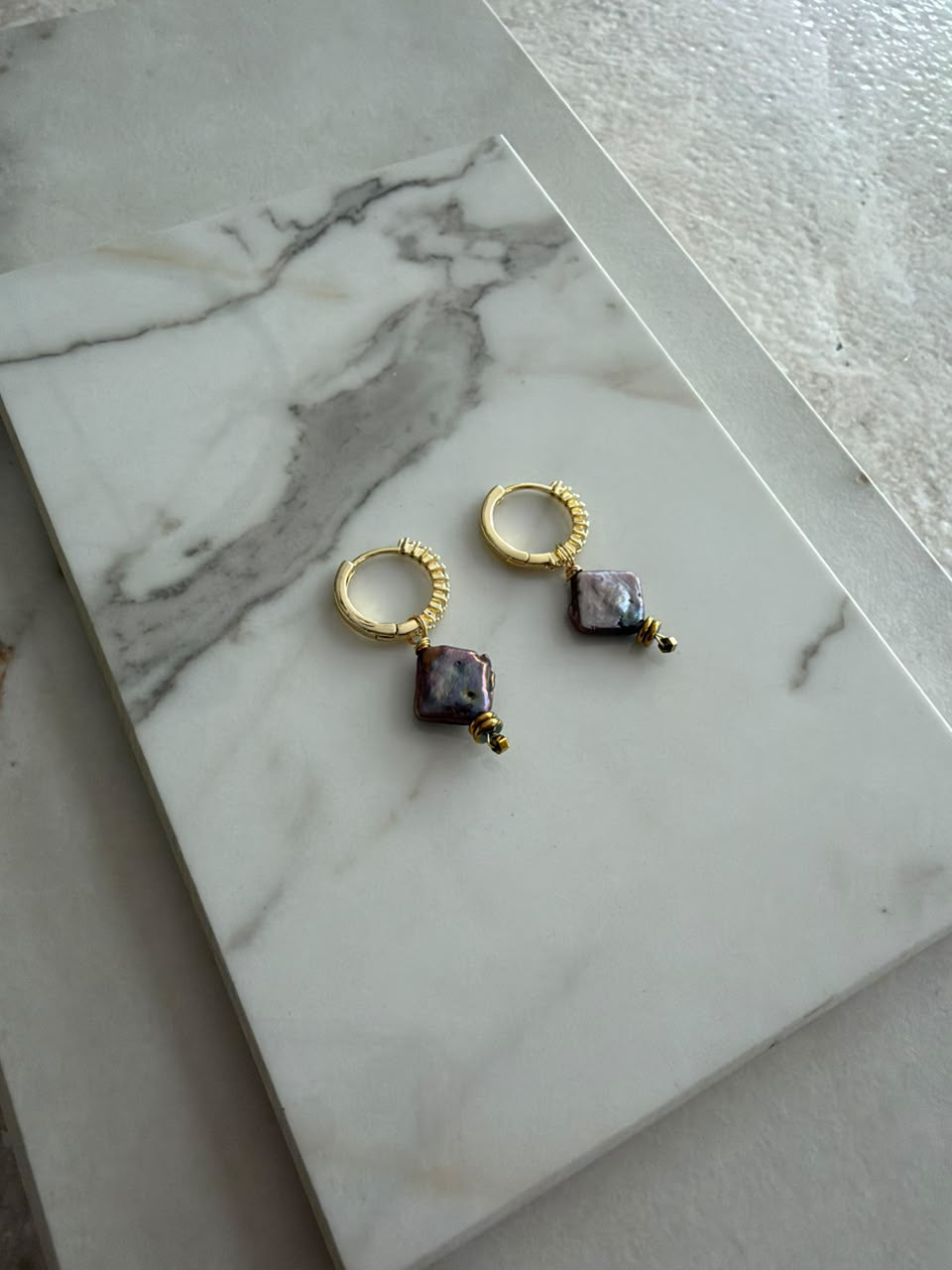 Aretes perla rombo
