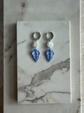 Aretes hoja espiga con perla