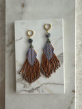 Aretes hoja espiga con tiras