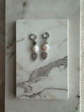 Aretes hoja espiga con perla