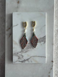 Aretes hoja grande miyuki