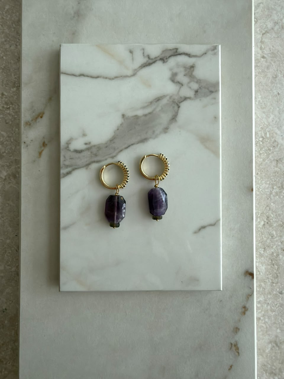 Aretes cuarzo amatista