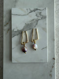Aretes perla salmón