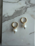 Aretes perla mini blanca
